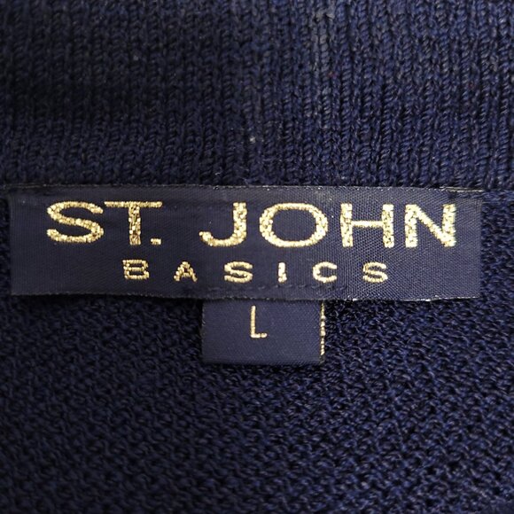 St. John Long Sleeve Open Front Cardigan Size L Blue - Picture 6 of 7